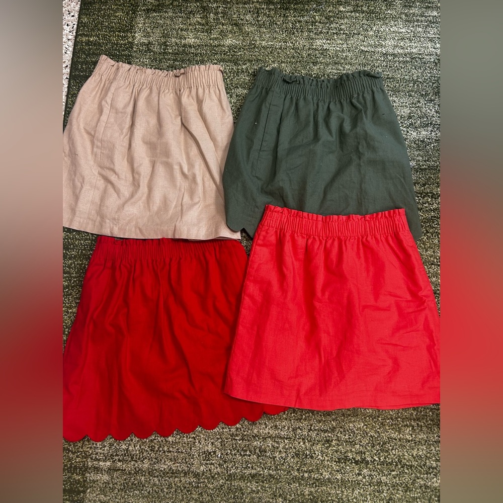 Jcrew Linen Blend Sidewalk Skirts